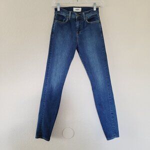 Baldwin Womens Karlie High Rise Cropped Skinny Jean Size 24 Dark Wash Stretchy